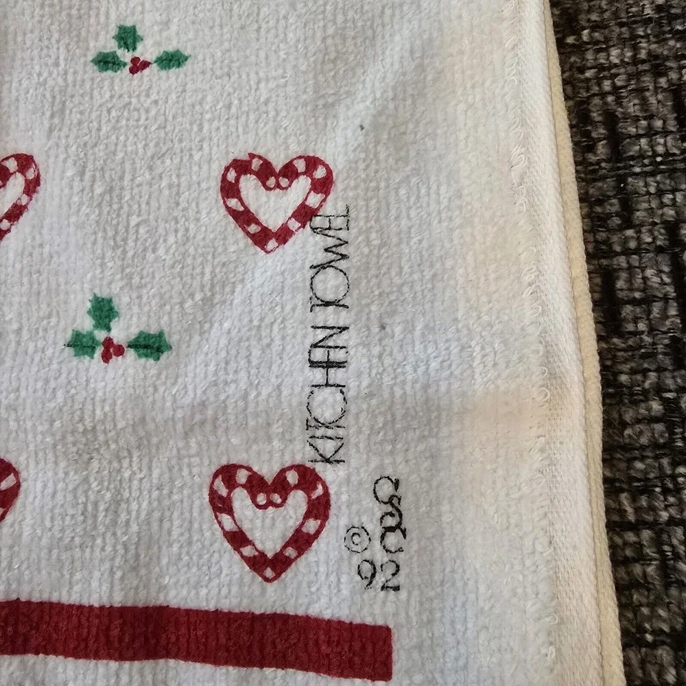 Cecil Saydah Company Christmas Santa Holiday Kitchen Towel Pot Holder Set‎ VTG
